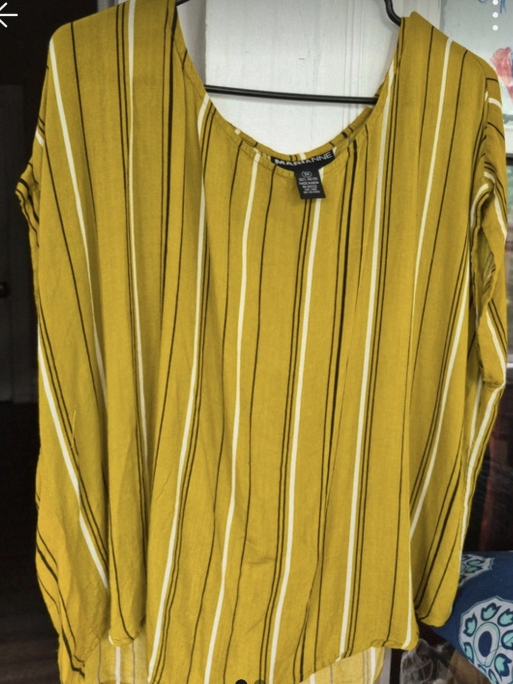 Arianne Mustard Yellow Striped Long Sleeve Top